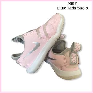 NIKE Girls Toddler Size 8 FlexRunner Pink and Silver - Great Shape